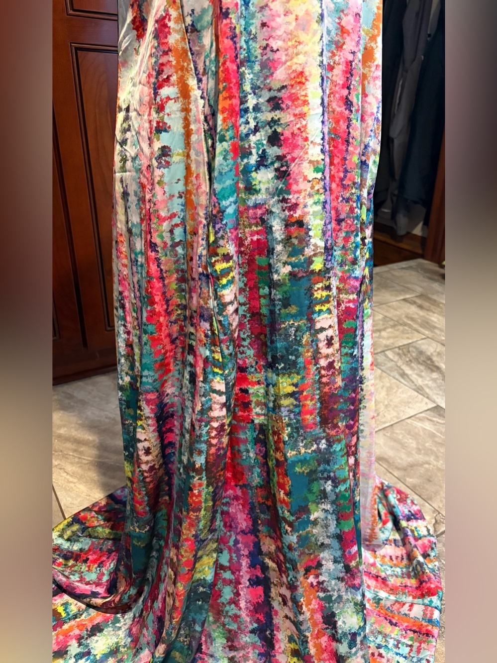 Vibrant Multicolor Maxi Slip Dress - Picture 2 of 7